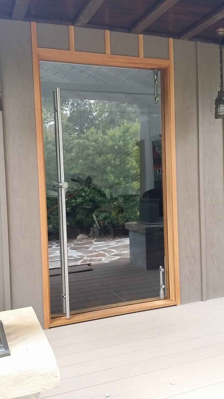 Callender's House Of Glass glass door installation