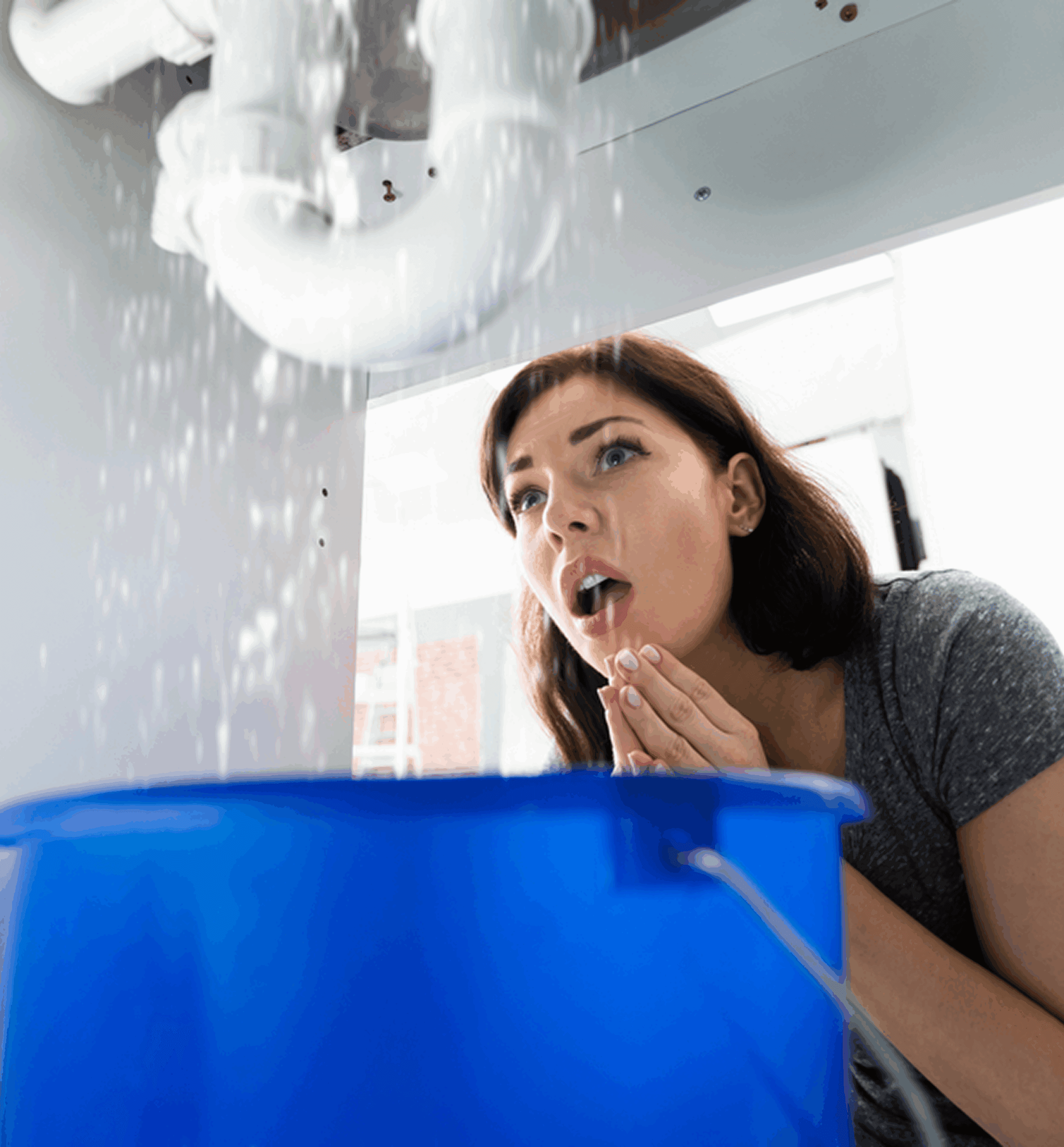 Plumber working on pipes