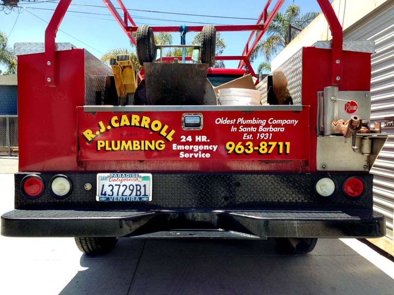 R.J. Carroll & Sons Plumbing truck