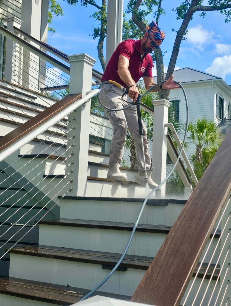 Residential deck pressure washing services