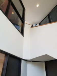 Protractor Roofing building interior ceiling and skylight view