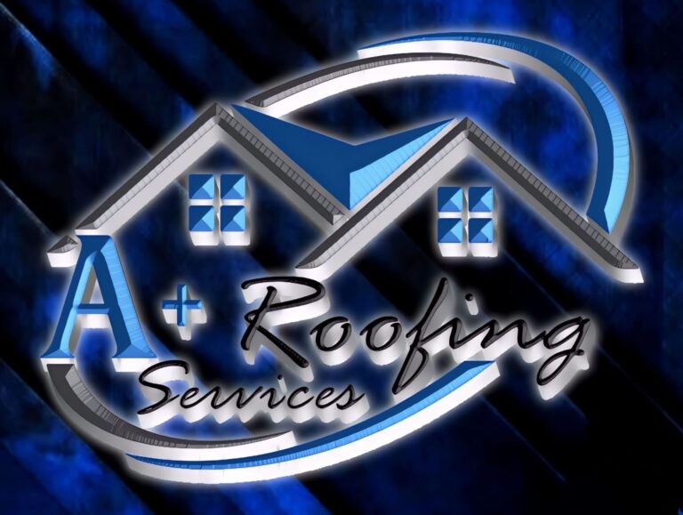 A+ Roofing Services logo with stylized roof and tools