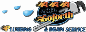 AAA And Goforth Plumbing & Drain Service logo with tools and water droplets