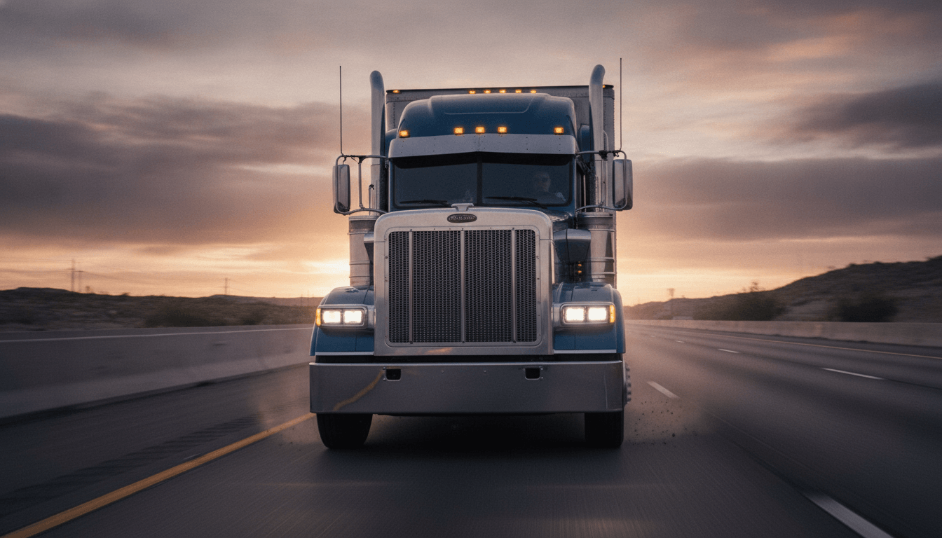 commercial truck straight at you
