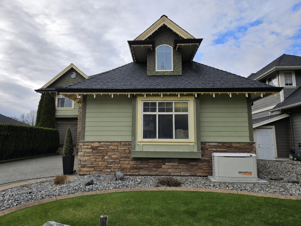Excalibur Electric Ltd home exterior electrical installation with Generac power unit
